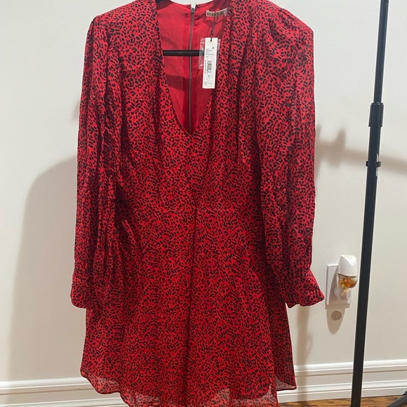 NWT Alice + Olivia Polly Strong Shoulder V Neck Dress Size 14 - Picture 9 of 16